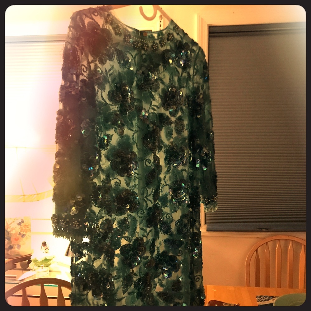 Turquoise Sequin original vintage  one of a kind